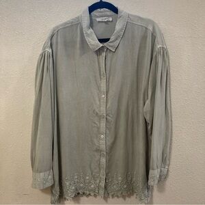 Solitaire Women’s blouse Elegant Gray embroidered  1x